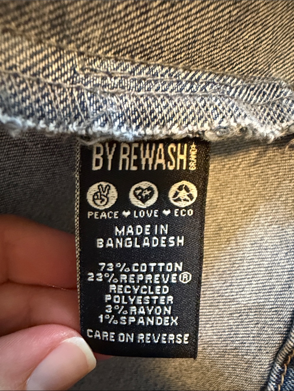 Rewash Blue Denim Button-Front Mini Dress - Picture 3 of 3